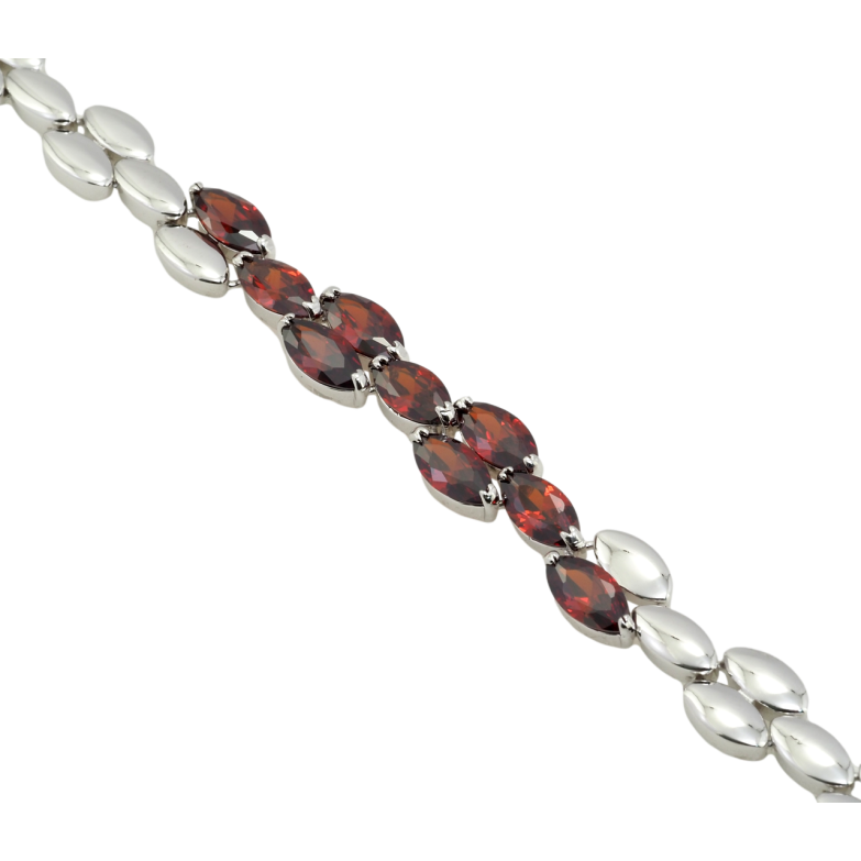 Браслет Xuping Родий Красные фианиты размер 19см х 10мм фото №9