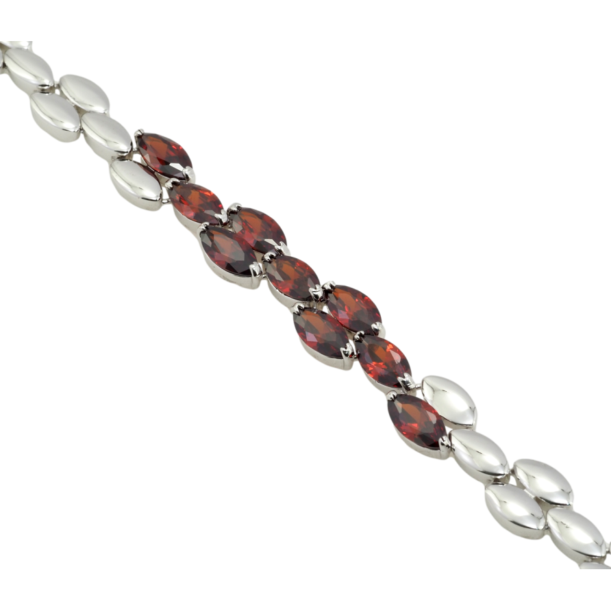 Браслет Xuping Родій Червоні фіаніти розмір 19см х 10мм фото №1