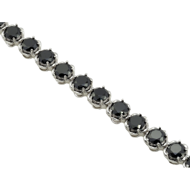 Браслет Xuping Родій Доріжка квіточок з чорними фіанітами довжина з дод. замком 17.5,19.5см х 8мм фото №17