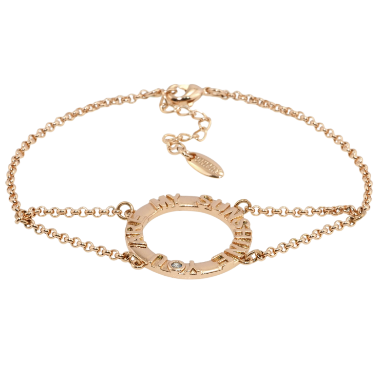 Браслет Xuping Позолота РВ Плетіння Якірне з круглою вставкою You are my sunshine довжина 16.5-20см х 2мм фото №18