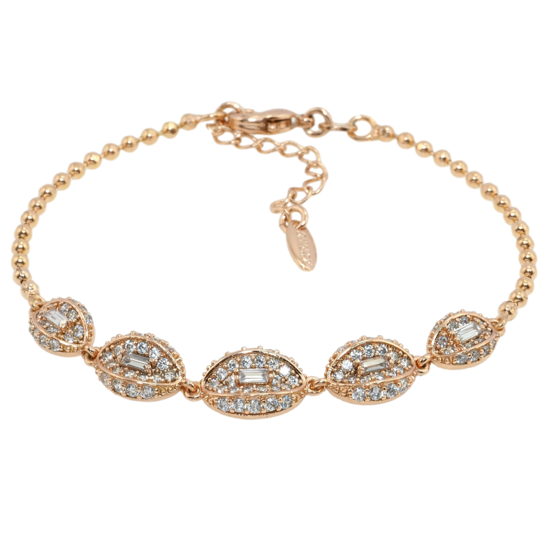 Браслет Xuping Позолота РО Плетение Перлина с звеньями из циркония длина с доп.цеп. 16-19.5см х 2мм фото №13