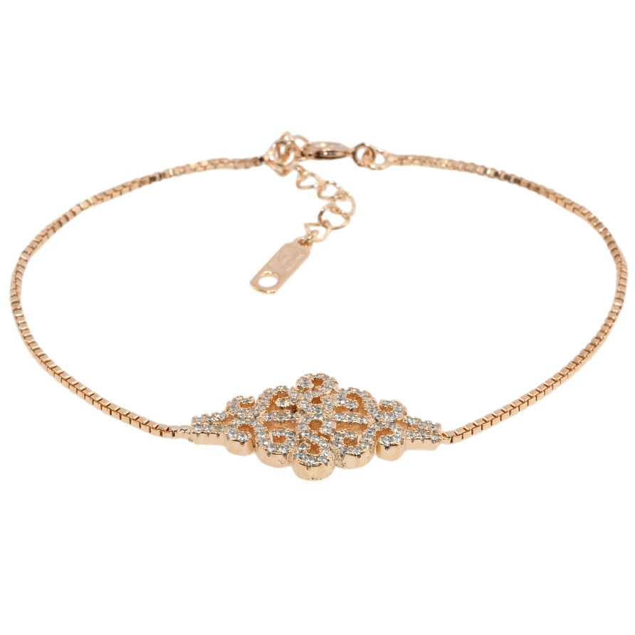 Браслет Xuping Позолота РВ Плетіння Венеціанське з ажурною вставкою довжина з доп.цеп. 19.5-22.5см х 1мм фото №1