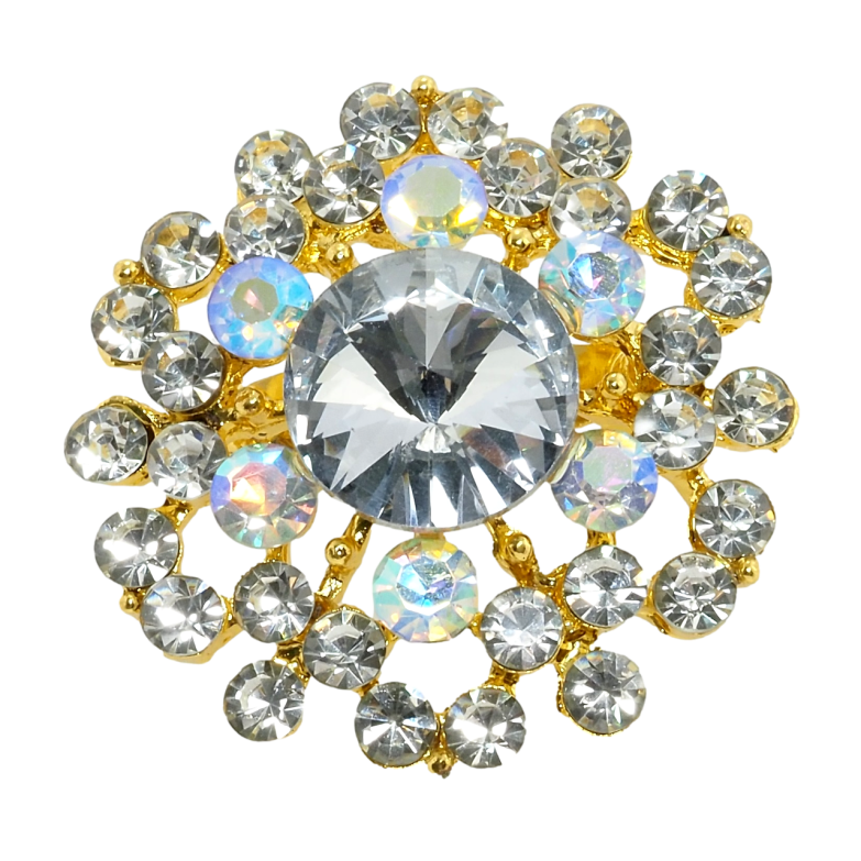 Брошка Квітка зі стразами фото №1