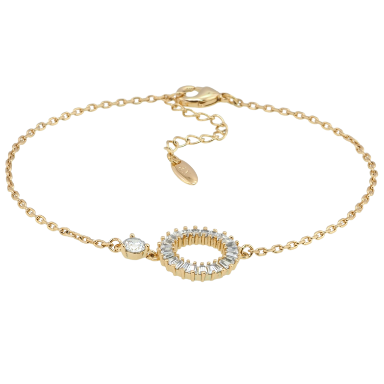 Браслет Xuping Позолота 18K Цепочка с вставкой колечко длина с доп.цепочкой 18-21,5см х 1мм фото №1