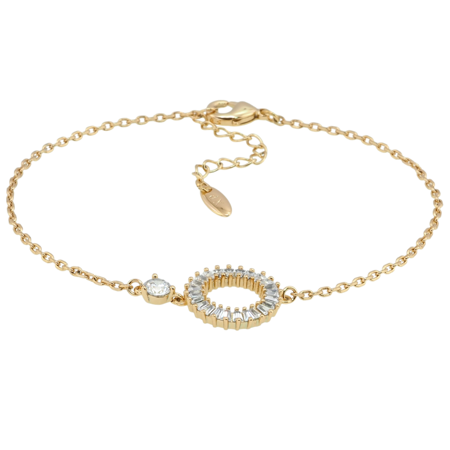 Браслет Xuping Позолота 18K Цепочка с вставкой колечко длина с доп.цепочкой 18-21,5см х 1мм фото №1