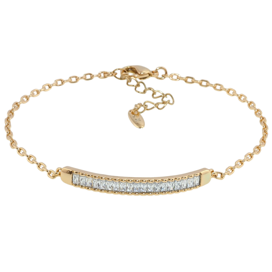 Браслет Xuping Позолота 18K Цепочка с вставкой из циркония длина с доп.цепочкой 17.5-21см х 1мм фото №1