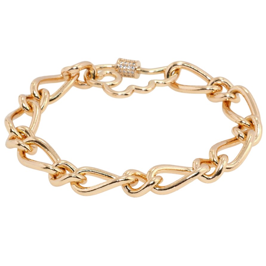 Браслет Xuping Позолота 18K Плетение Панцирное замок-закрутка, длина 18см х 9мм фото №1