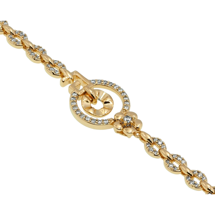 Браслет Xuping Позолота 18K Декоративная вставка с цирконием длина с доп.замком 17.5,19см х 5-14мм фото №19