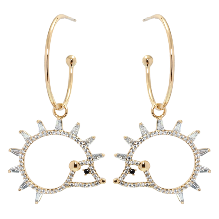 Серьги Xuping Позолота 18K пусеты Ежики фото №1