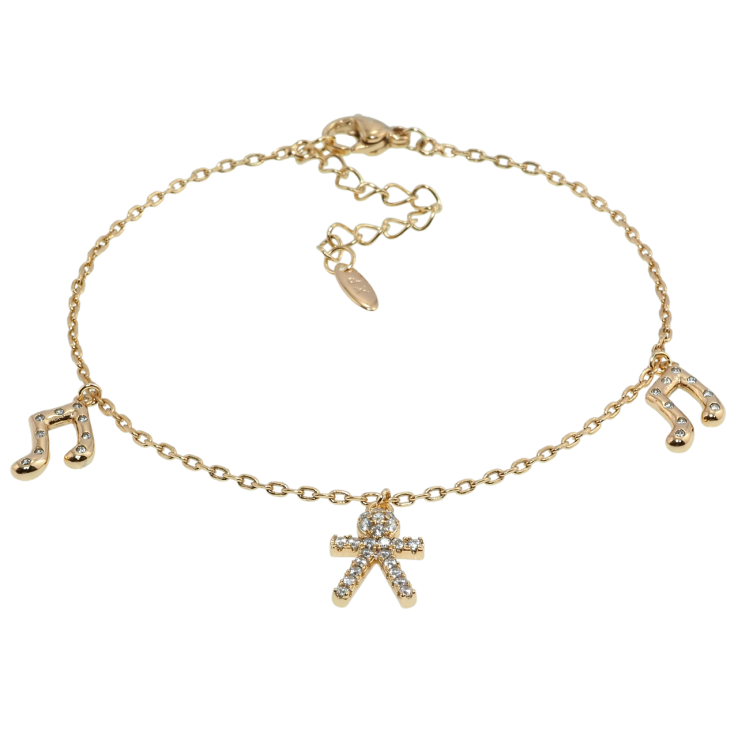 Браслет Xuping Позолота 18K Якорное плетение с подвесками длина с доп.цепочкой 18.5-22см х 1мм фото №15