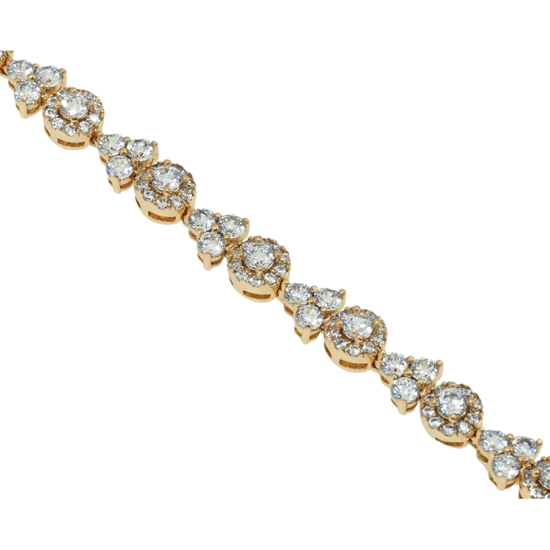 Браслет Xuping Позолота 18K Грация с белыми фианитами длина с доп.замком 17,19см х 5мм фото №1