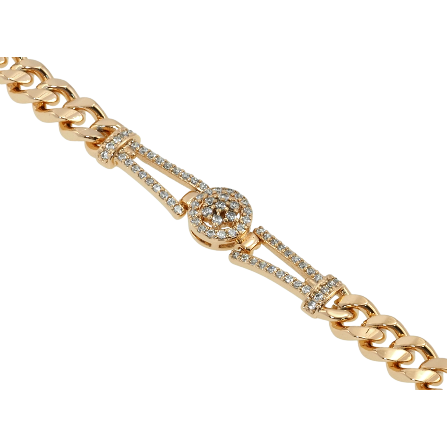 Браслет Xuping Позолота 18K Панцирное плетение с вставкой длина 19.5см х 6мм фото №1