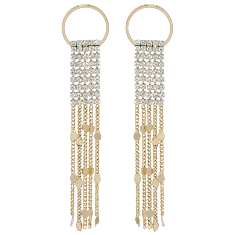 Сережки Xuping QQMM Позолота 18K пусети Ланцюжки на колечку фото №1