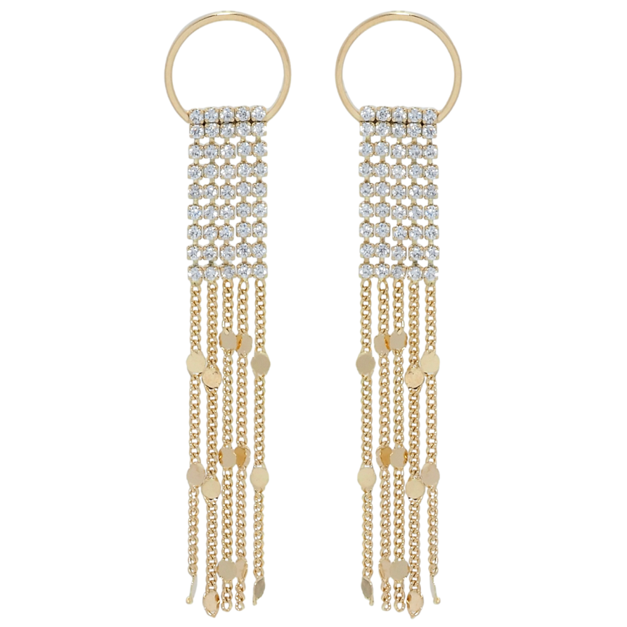 Сережки Xuping QQMM Позолота 18K пусети Ланцюжки на колечку фото №1