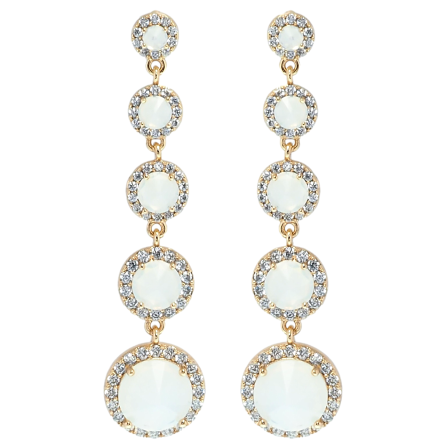 Серьги Xuping QQMM Позолота 18K пусеты Подвески молочные фианиты в обрамлении циркония фото №1