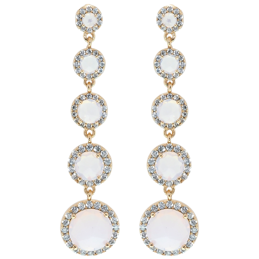 Серьги Xuping QQMM Позолота 18K пусеты Подвески розовые фианиты в обрамлении циркония фото №1