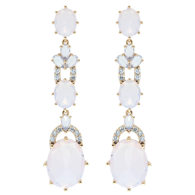 Серьги Xuping JEAN GOUJON Позолота 18K пусеты Розовые фианиты с цирконием фото №13