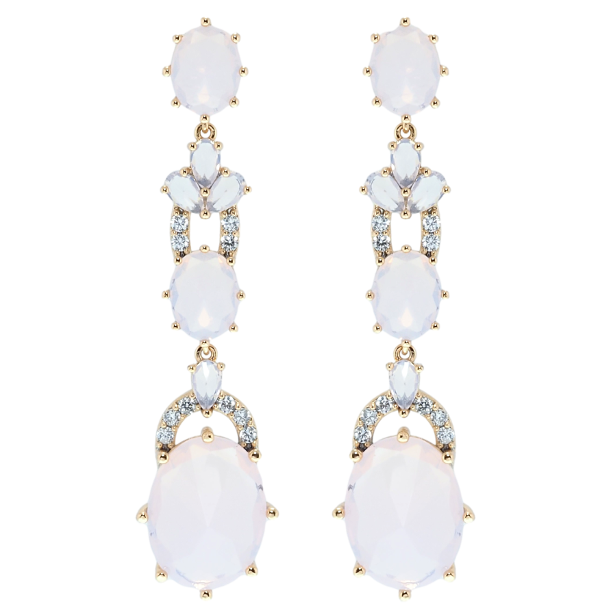 Серьги Xuping JEAN GOUJON Позолота 18K пусеты Розовые фианиты с цирконием фото №1