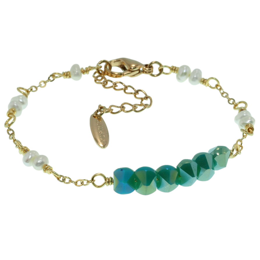 Браслет Xuping JEAN GOUJON Позолота 18K Цепочка с бусинами длина с доп.цепочкой 16-19.5см х 2мм фото №1