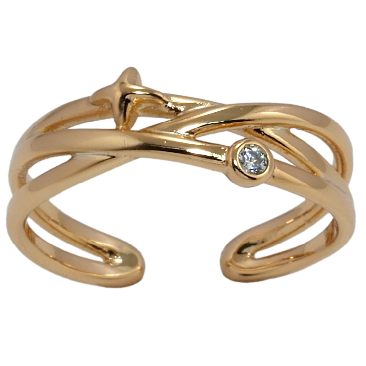 Кольцо Xuping Позолота 18K Переплет со звездой и цирконием фото №14