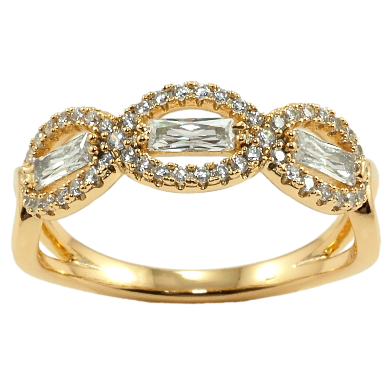 Кольцо Xuping Позолота 18K Инкрустация цирконием фото №1