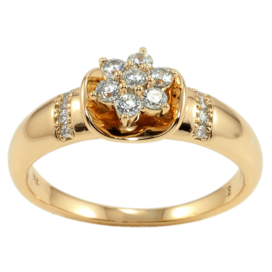 Каблучка Xuping Позолота 18K Квітка з цирконію фото №1