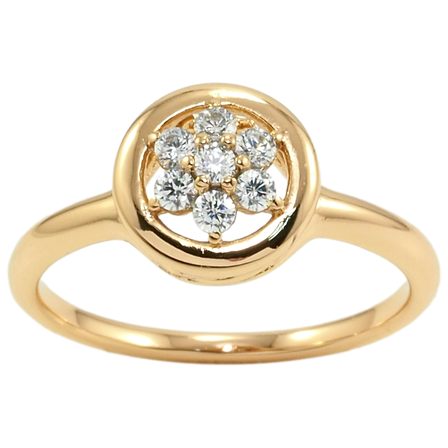 Каблучка Xuping Позолота 18K Кристальна квіточка фото №1