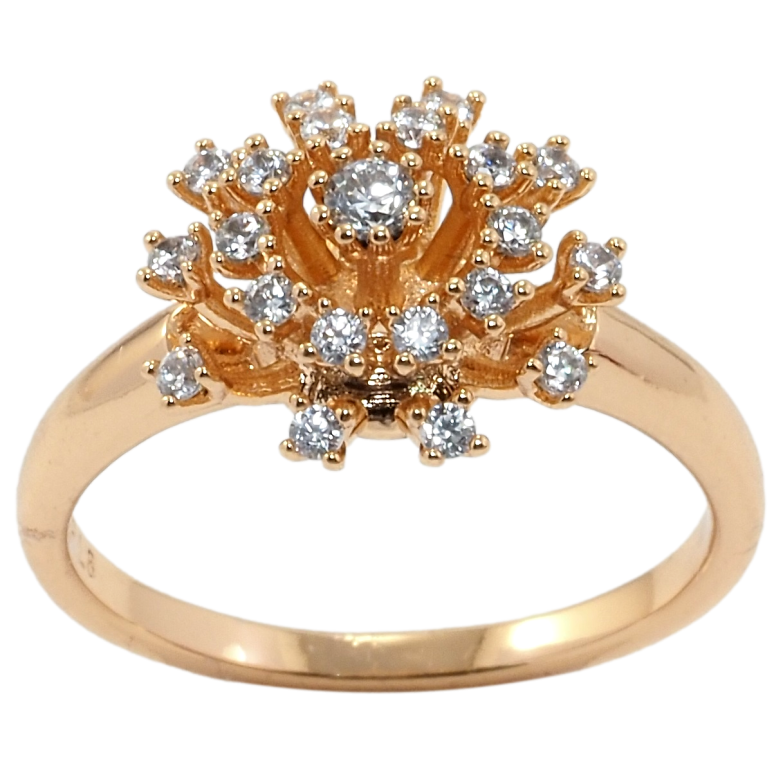 Каблучка Xuping Позолота 18K Квітка з цирконієм фото №1