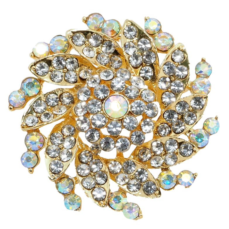 Брошь Цветок с стразами фото №1