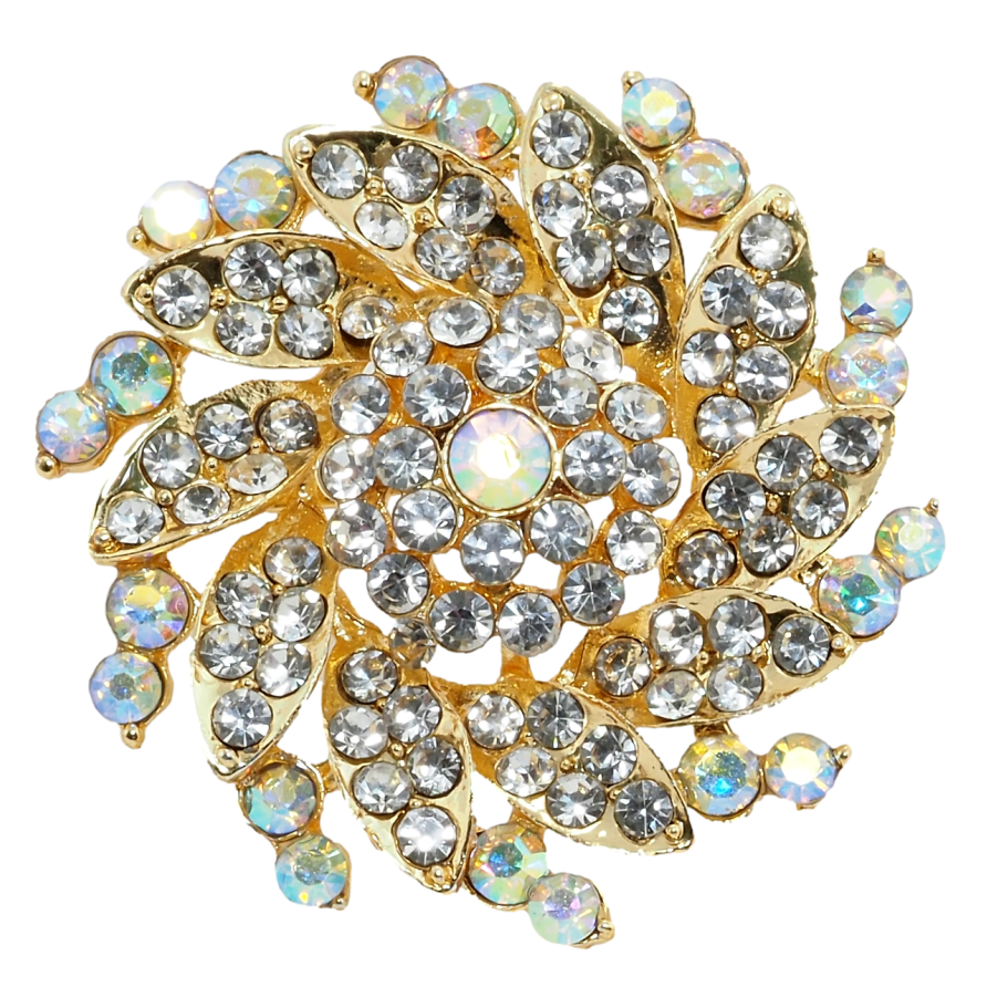 Брошь Цветок с стразами фото №1