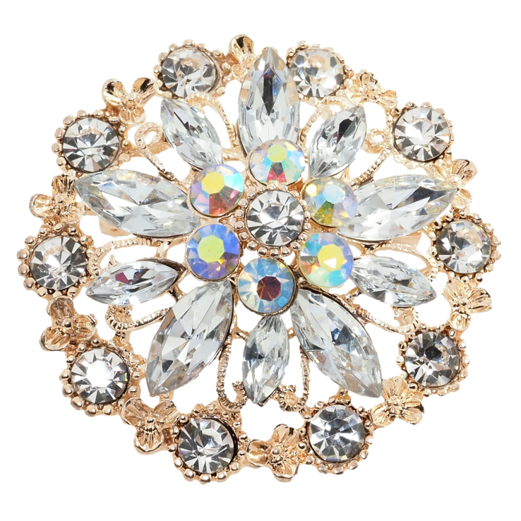 Брошка Квітка зі стразами фото №4