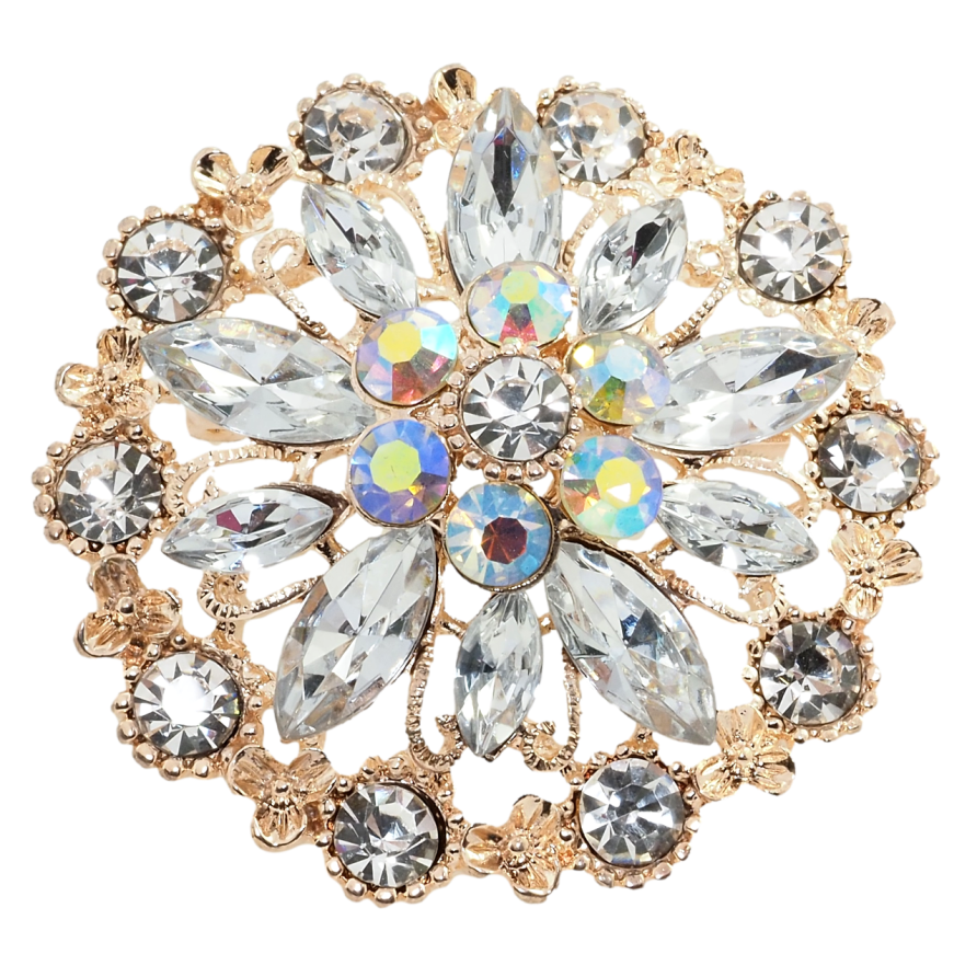 Брошь Цветок со стразами фото №1