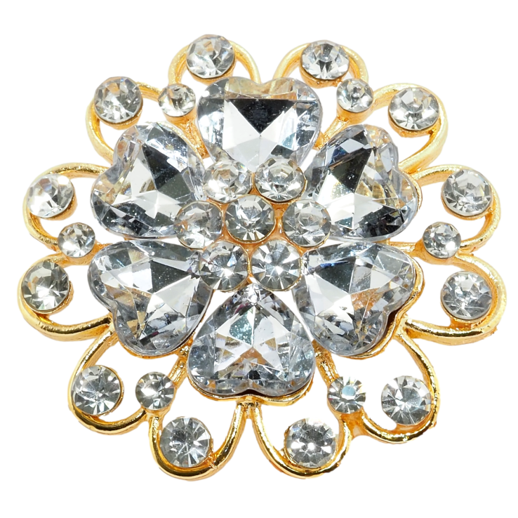 Брошка Квітка зі стразами фото №16