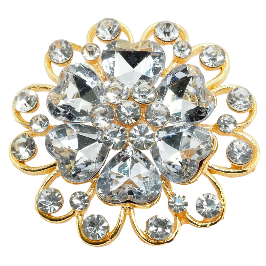 Брошка Квітка зі стразами фото №1