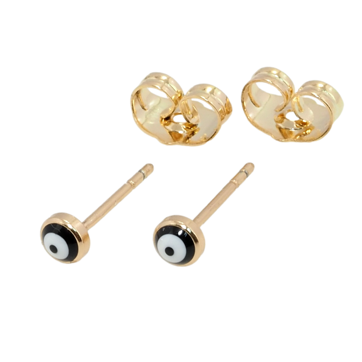 Серьги Xuping Позолота 18K пусеты Глаз Фатимы ø 4мм фото №4