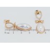 Серьги Xuping Позолота 18K пусеты Бантики с перламутровыми подвесками фото №2