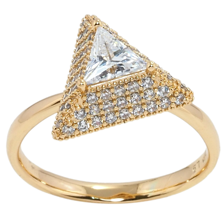 Кольцо Xuping Позолота 18K Вращающийся треугольник инкрустация цирконием фото №9 Кольцо Xuping Позолота 18K Вращающийся треугольник инкрустация цирконием фото №9