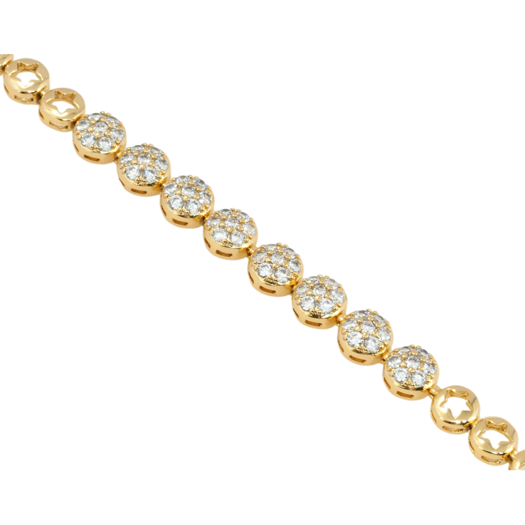 Браслет Xuping Позолота 18K Инкрустация цирконием длина с доп.замком 17.5,19.5см х 6мм фото №4