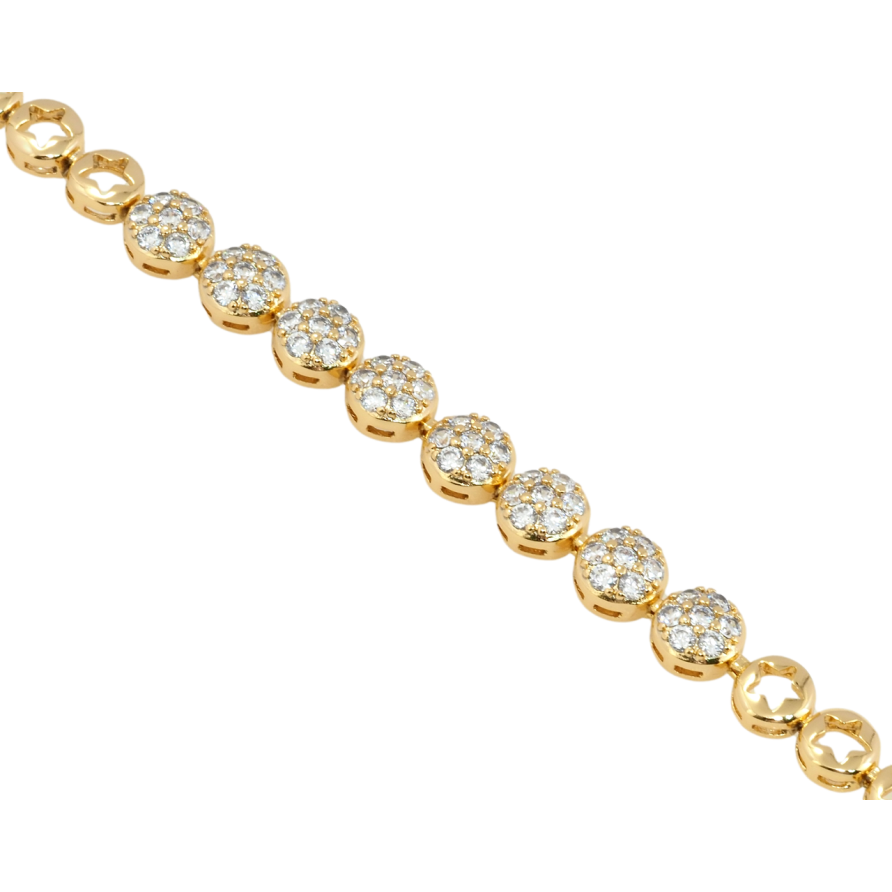 Браслет Xuping Позолота 18K Инкрустация цирконием длина с доп.замком 17.5,19.5см х 6мм фото №1