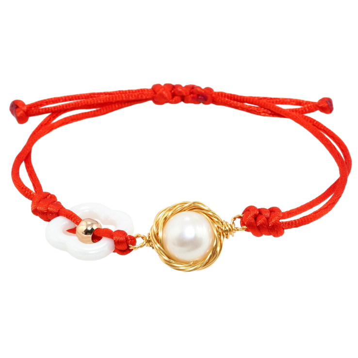 Браслет Xuping Позолота 18K Червоний шнур з намистинами довжина на затяжці 12-22см х 3мм фото №2 Браслет Xuping Позолота 18K Червоний шнур з намистинами довжина на затяжці 12-22см х 3мм фото №2