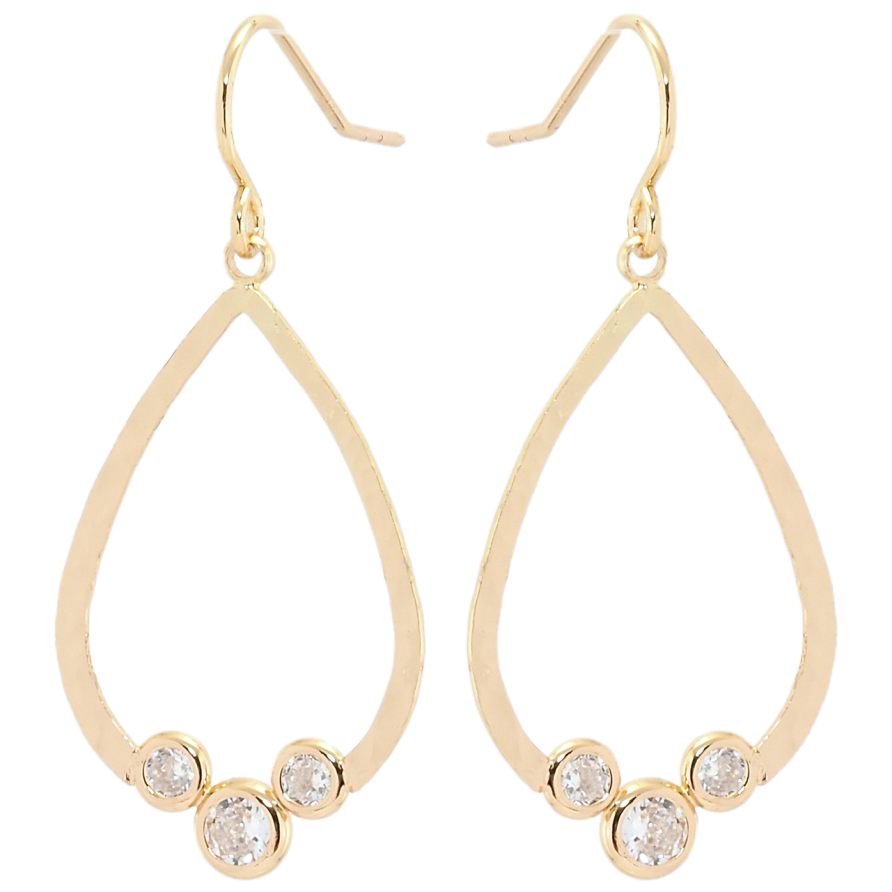 Сережки Xuping Позолота 18K французький замок Краплясті підвіски з фіанітами фото №1