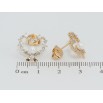Серьги Xuping Позолота 18K пусеты Сердечки с цирконием и жемчугом фото №2