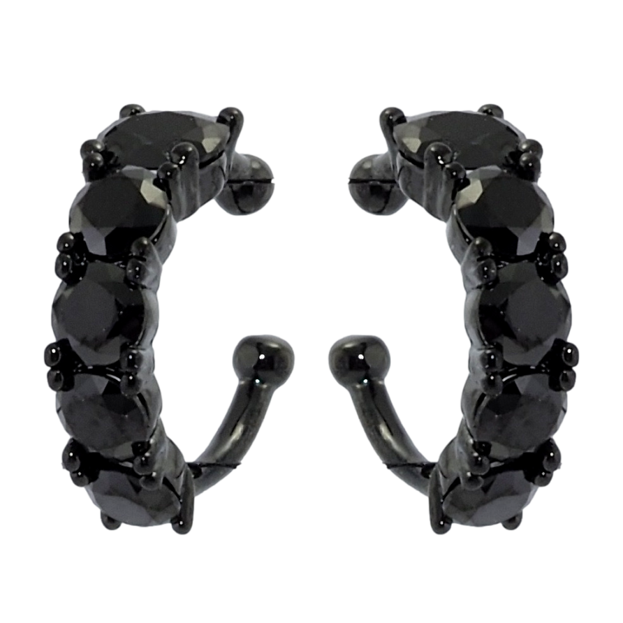 Сережки Xuping Позолота Black (чорне золото) кафи Дорожки чорного цирконію фото №1