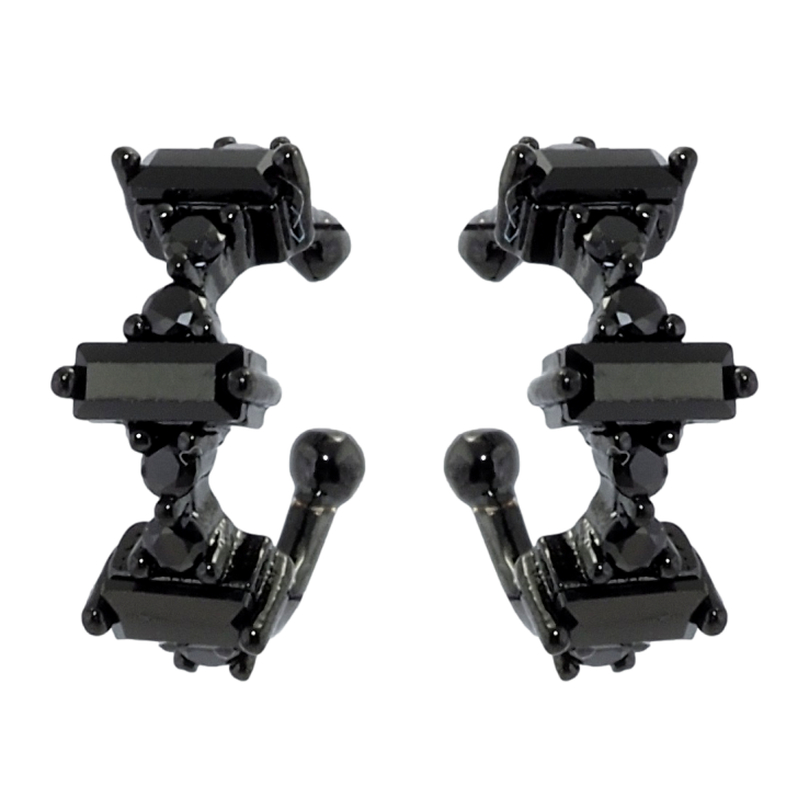 Сережки Xuping Позолота Black (чорне золото) кафи Дорожки чорного цирконію фото №3 Сережки Xuping Позолота Black (чорне золото) кафи Дорожки чорного цирконію фото №3