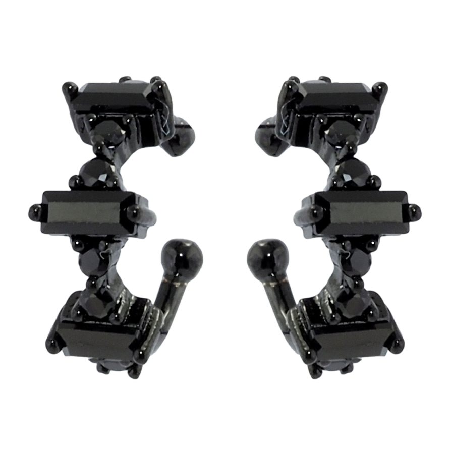 Сережки Xuping Позолота Black (чорне золото) кафи Дорожки чорного цирконію фото №1