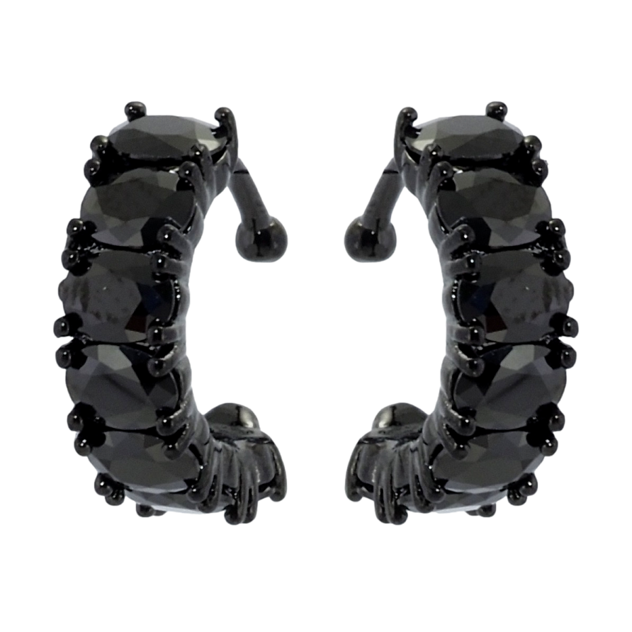 Сережки Xuping Позолота Black (чорне золото) кафи Дорожки чорного цирконію фото №1