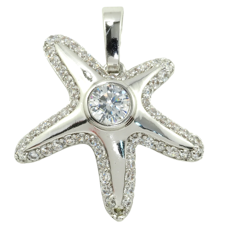 Кулон Xuping Родий Звезда с цирконием для цепочки до 6мм фото №1