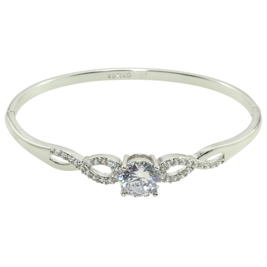 Браслет Xuping Родій Витончений візерунок з цирконієм ø 5,9см фото №1