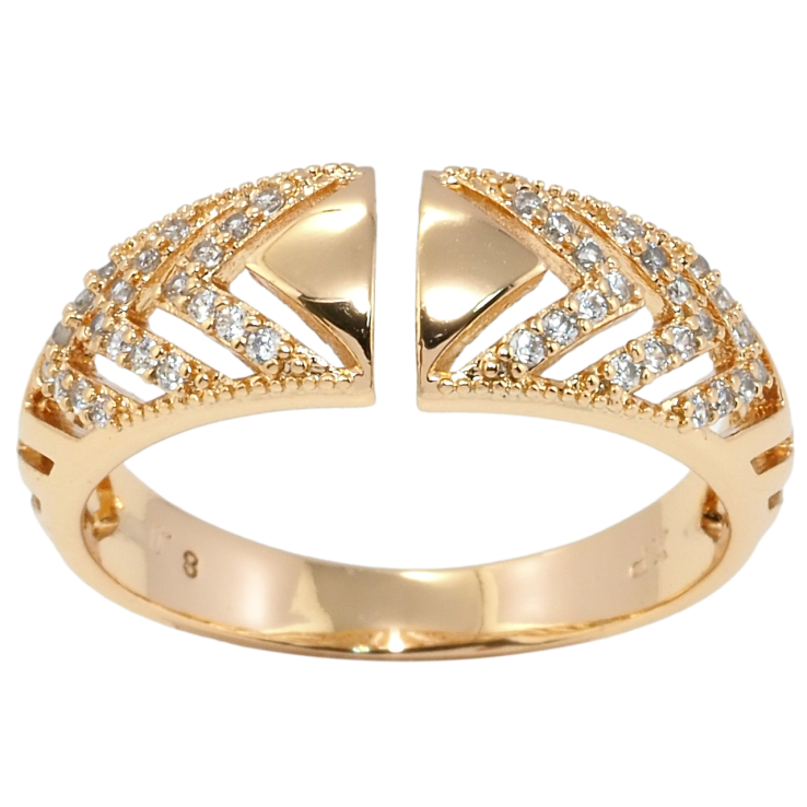 Кольцо Xuping Позолота 18K Инкрустация цирконием фото №4