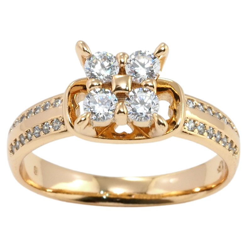 Кольцо Xuping Позолота 18K Декоративный орнамент с цирконием фото №3